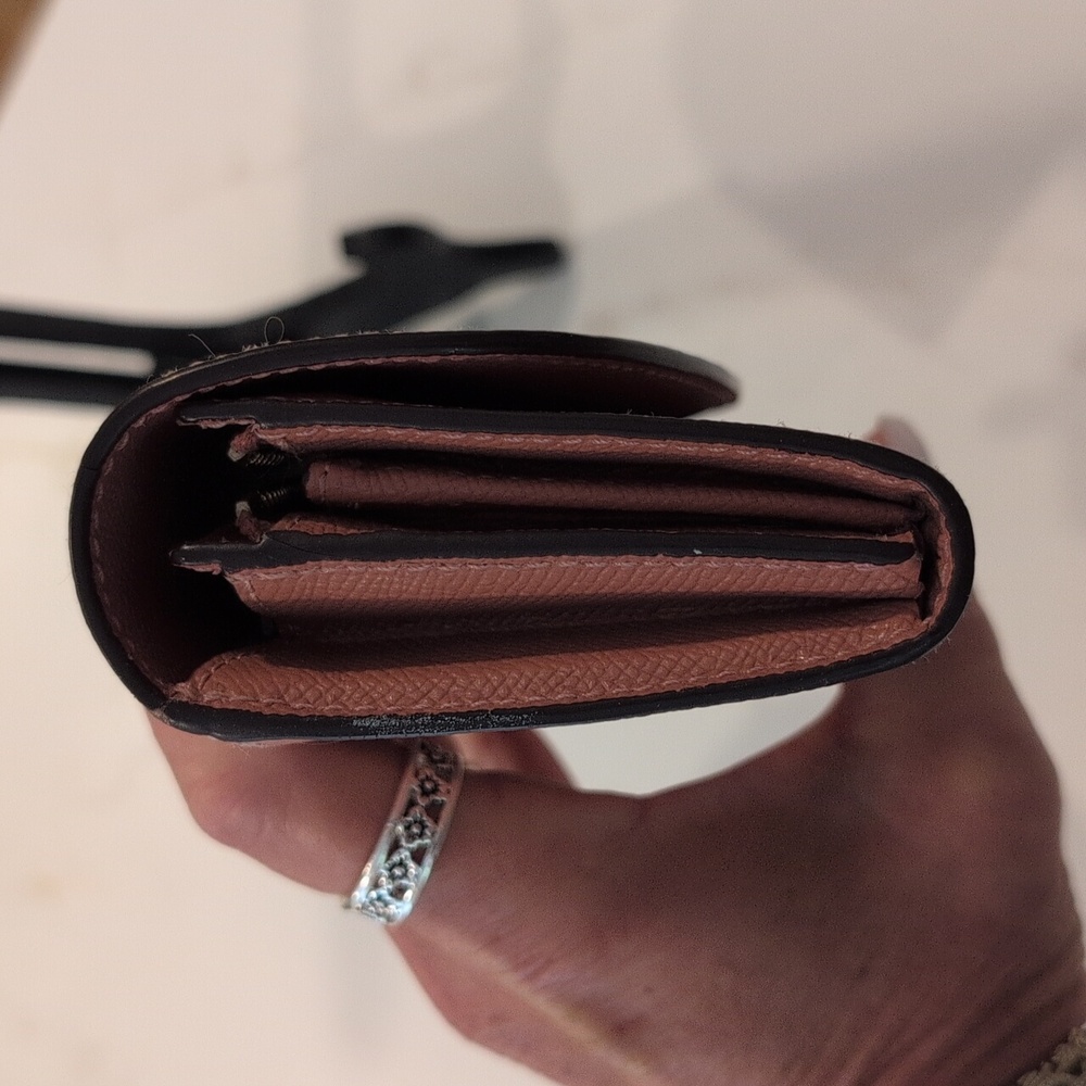 Coach Long Wallet. Salmon Color  Saffiano Leather With Gold Hardware. - Picture 3 of 11